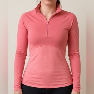 🩷DSG Womens Pink Quarter Zip Long Sleeve Gym Activewear Top